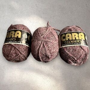 Vintage Cara Twwed Irish spinners yarn 50g purple haze #9976 lot of 3 wool